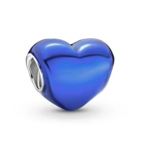 Pandora Stílusú  Kék Szíves Charm