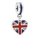 Pandora Stílusú Brit Zászlós Szív Charm