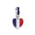 Pandora Stílusú Francia Zászlós Szív Charm 