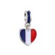 Pandora Stílusú Francia Zászlós Szív Charm 