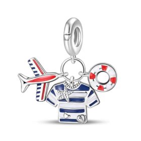 Pandora Stílusú Tengerészes Nyaralás Lógós Charm