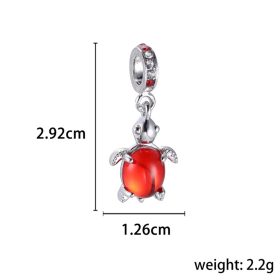 Pandora Stílusú Piros Teknős Charm