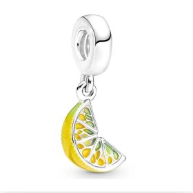 Pandora Stílusú Lógós Citromkarika Charm