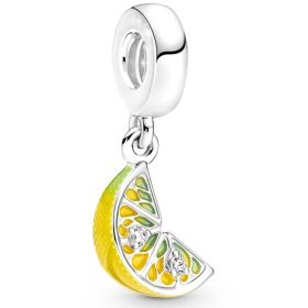 Pandora Stílusú Lógós Citromkarika Charm