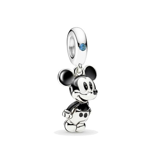 Pandora Stílusú Fekete Mickey Charm