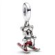 Pandora Stílusú Síelő Mickey Egér Lógós Charm 
