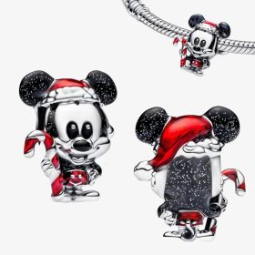 Pandora Stílusú Karácsonyi Mickey Charm