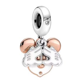 Pandora Stílusú Lógós Mickey Egér Szíves Kezek Charm
