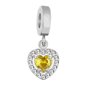 Pandora Stílusú Apró Szív Charm Sárga