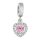 Pandora Stílusú Apró Szív Charm Rózsaszín