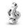 Pandora Stílusú Violinkulcs Charm