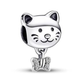 Pandora Stílusú Cicás Lógós Charm
