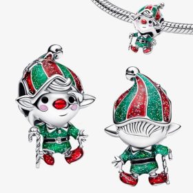 Pandora Stílusú Karácsonyi Manó Charm