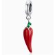 Piros chili paprika lógós charm fehér háttéren