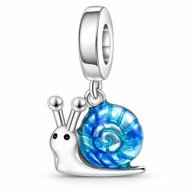 Pandora stílusú kék csigás lógós charm