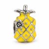 Pandora stílusú sárga ananász charm