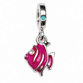 Pandora Stílusú Rózsaszín Halas Lógós Charm