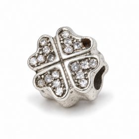 Pandora stílusú kristályköves négylevelű lóhere charm – szépséghibás, termékkép