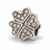 Pandora stílusú kristályköves négylevelű lóhere charm – deformált forma, hiánytalan kövezéssel