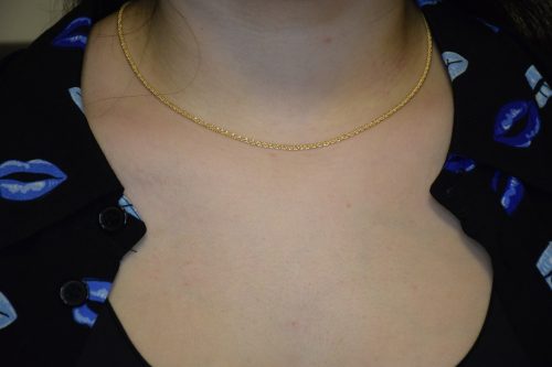 Női Arany Színű Vékony Láncos Csillogó Hatású Elegáns Nyaklánc 40+5CM / 2MM