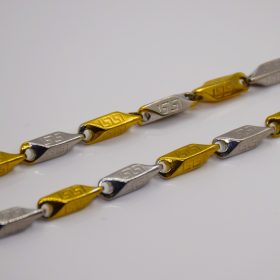   Nemesacél Férfi Görög Mintás Arany / Ezüst Színű Nyaklánc 53CM / 4MM