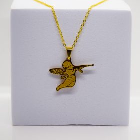 Uniszex Arany  Színű Angyalos Nyaklánc 45CM / 1MM