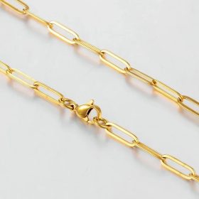 Nemesacél Női Arany Színű Paperclip Nyaklánc 45CM