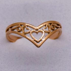   Nemesacél Rozé Arany Színű Állítható Szivecskés Női Gyűrű
