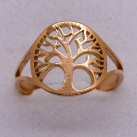   Nemesacél Rozé Arany Színű Állítható Életfás Női Gyűrű