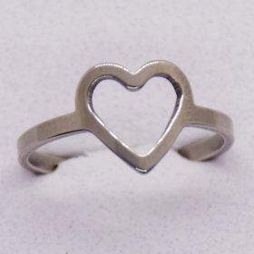   Nemesacél Ezüst Színű Állítható Szivecskés Női Gyűrű
