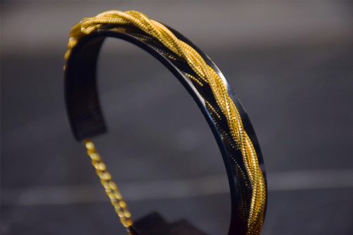 Uniszex Arany Színű Csavart Karkötő 16.5+5CM / 4MM