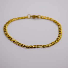 Uniszex Arany Színű Figaro Láncos Karkötő 18CM / 3MM