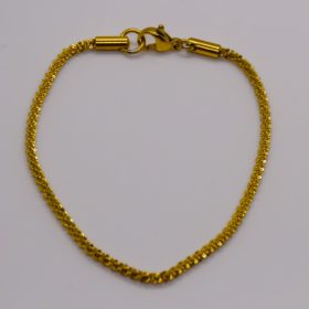 Női Arany Színű Csillogós Hatású Karkötő 18CM / 2MM