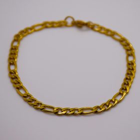   Nemesacél Arany Színű Figaró Láncos Karkötő 21CM / 4MM