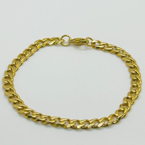 Nemesacél Arany Színű Miami Férfi Karkötő 18CM / 5MM