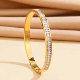 Női Nemesacél Arany Színű Köves Karkötő  18CM