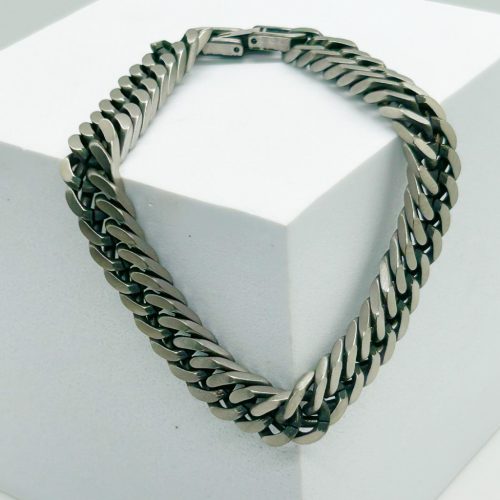 Nemesacél Ezüst Színű Miami Férfi Karkötő 21CM / 8.5MM