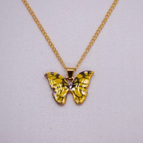   Női Arany Színű Citromsárga Pillangós Nyaklánc 40+5CM / 1MM