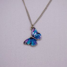   Női Ezüst Színű Világoskék Pillangós Nyaklánc 60CM / 10MM