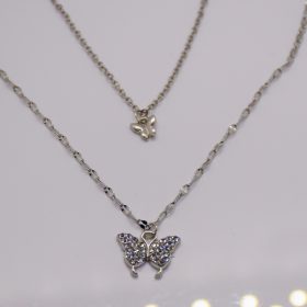 Női Ezüst Színű Pillangós Nyaklánc 60CM / 10MM