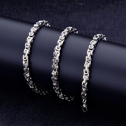 Nemesacél Férfi Ezüst Színű Kubai Láncos Nyaklánc 50CM / 6MM