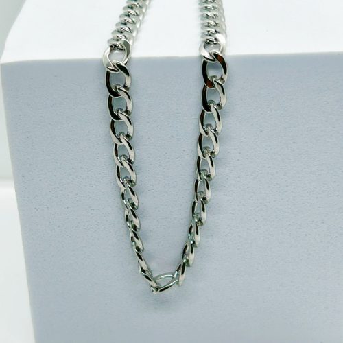 Nemesacél Férfi Ezüst Színű Kubai Láncos Nyaklánc 50CM / 6MM