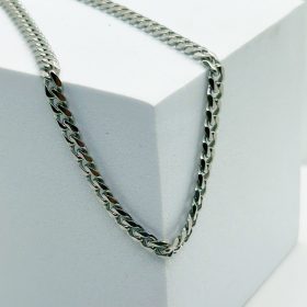   Nemesacél Ezüst színű Kubai Láncos Férfi Nyaklánc 45CM / 5MM