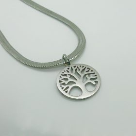   Nemesacél Ezüst Színű Életfás Női Nyaklánc 45+5CM / 3MM