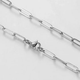 Nemesacél Női EzüstSzínű Paperclip Nyaklánc 55CM